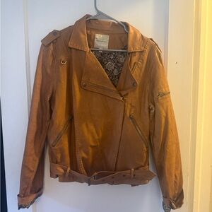 Thread and Supply Tan Leather Jacket Size L